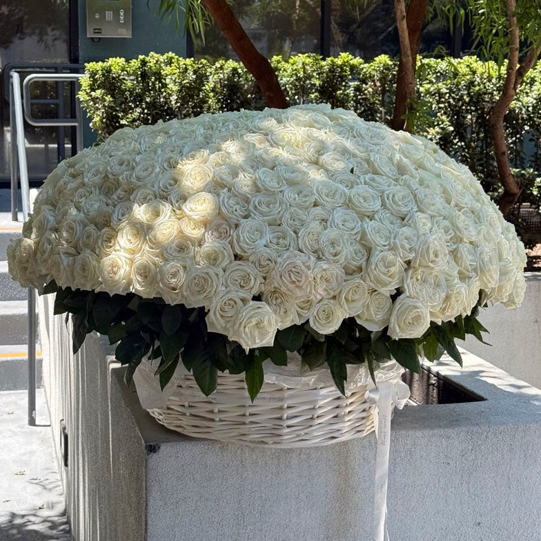 Luxury Red Rose Basket (300 or 400 Roses)