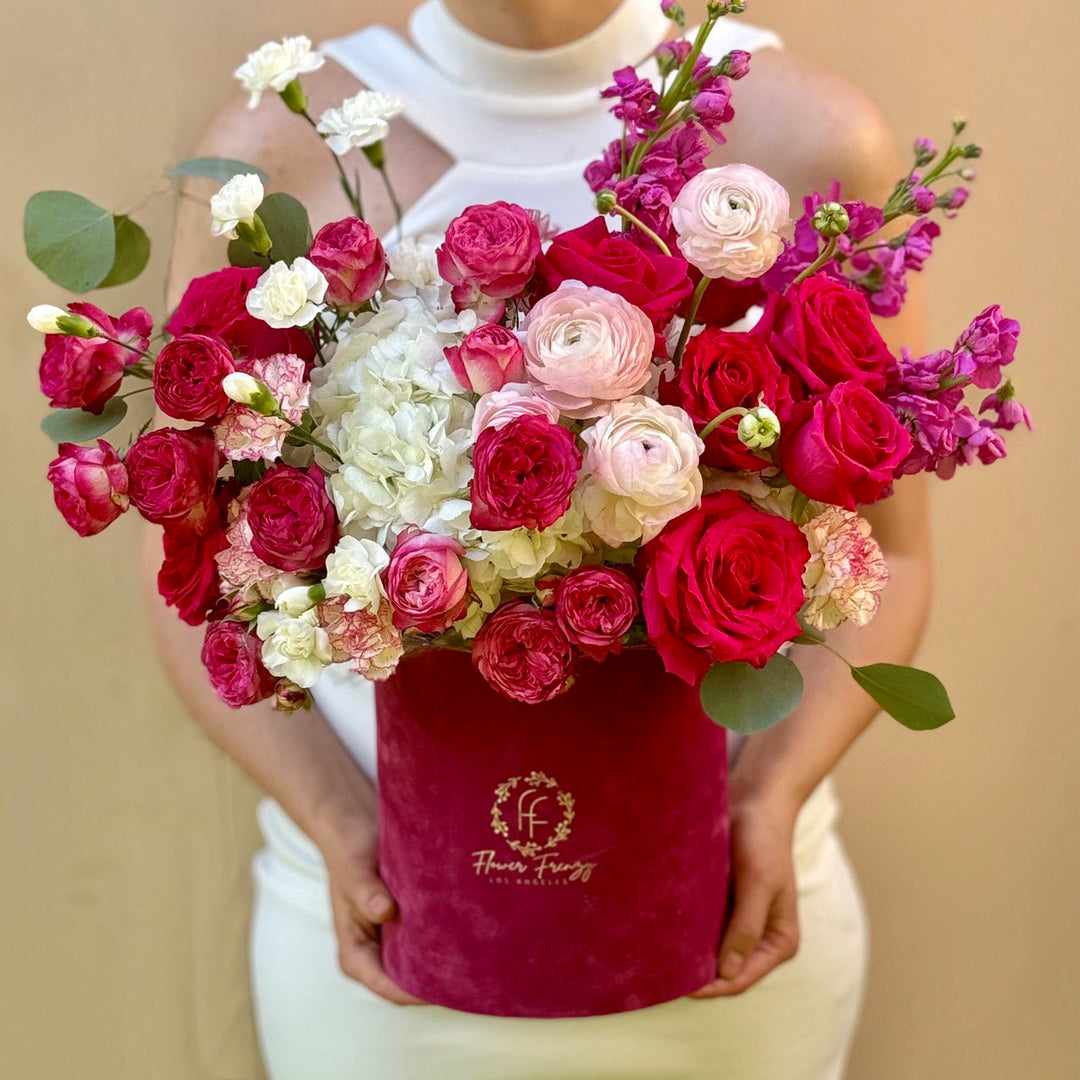 Flower Box Rft 415.Ruby Romance Flower Box – FlowerFrenzyLA