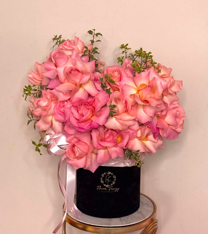 474. Pink Roses in Black Box