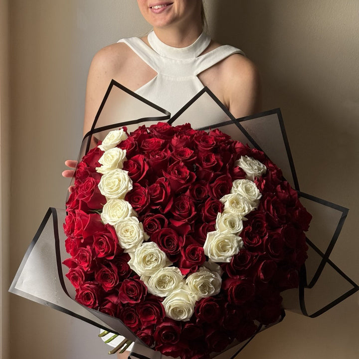 640. Red Roses Bouquet with Letter Design