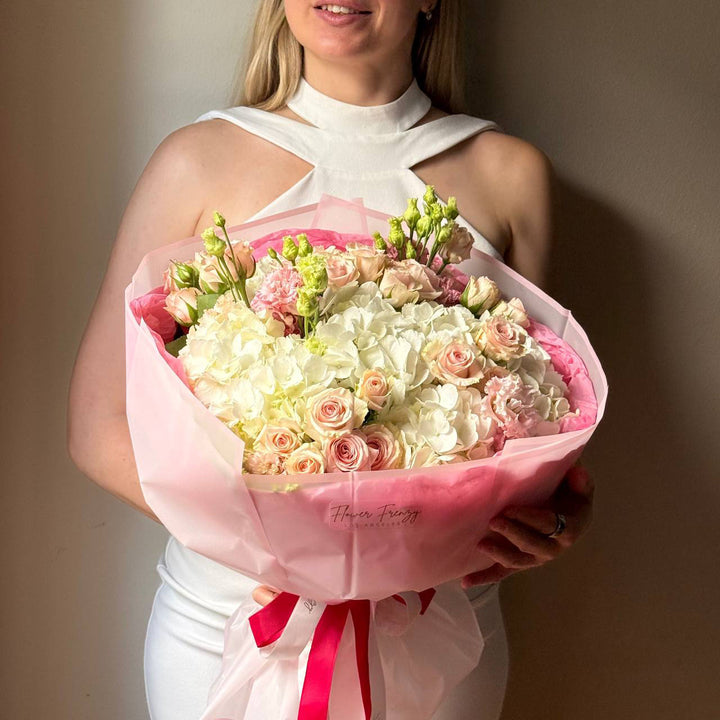 733. Pink Rose & Hydrangea Mix