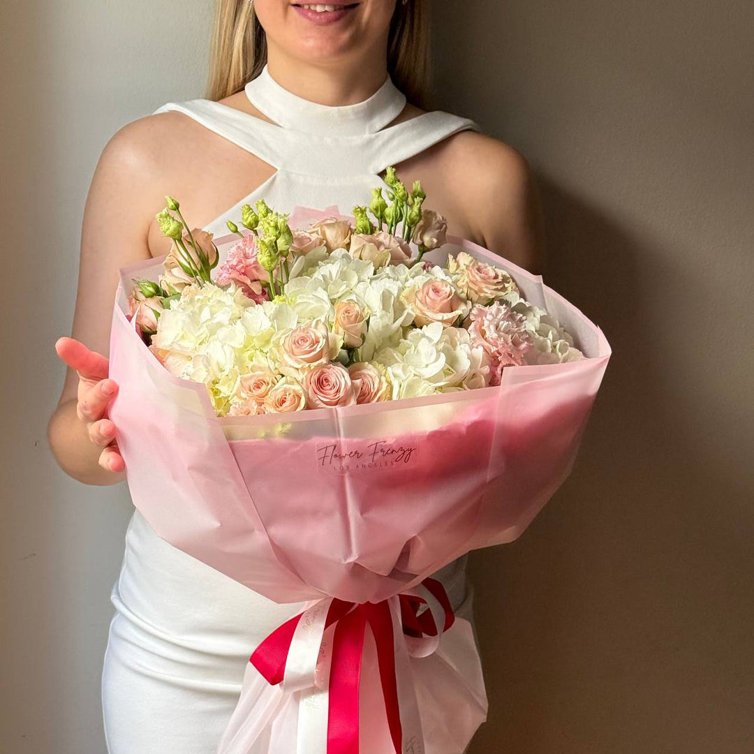 733. Pink Rose & Hydrangea Mix