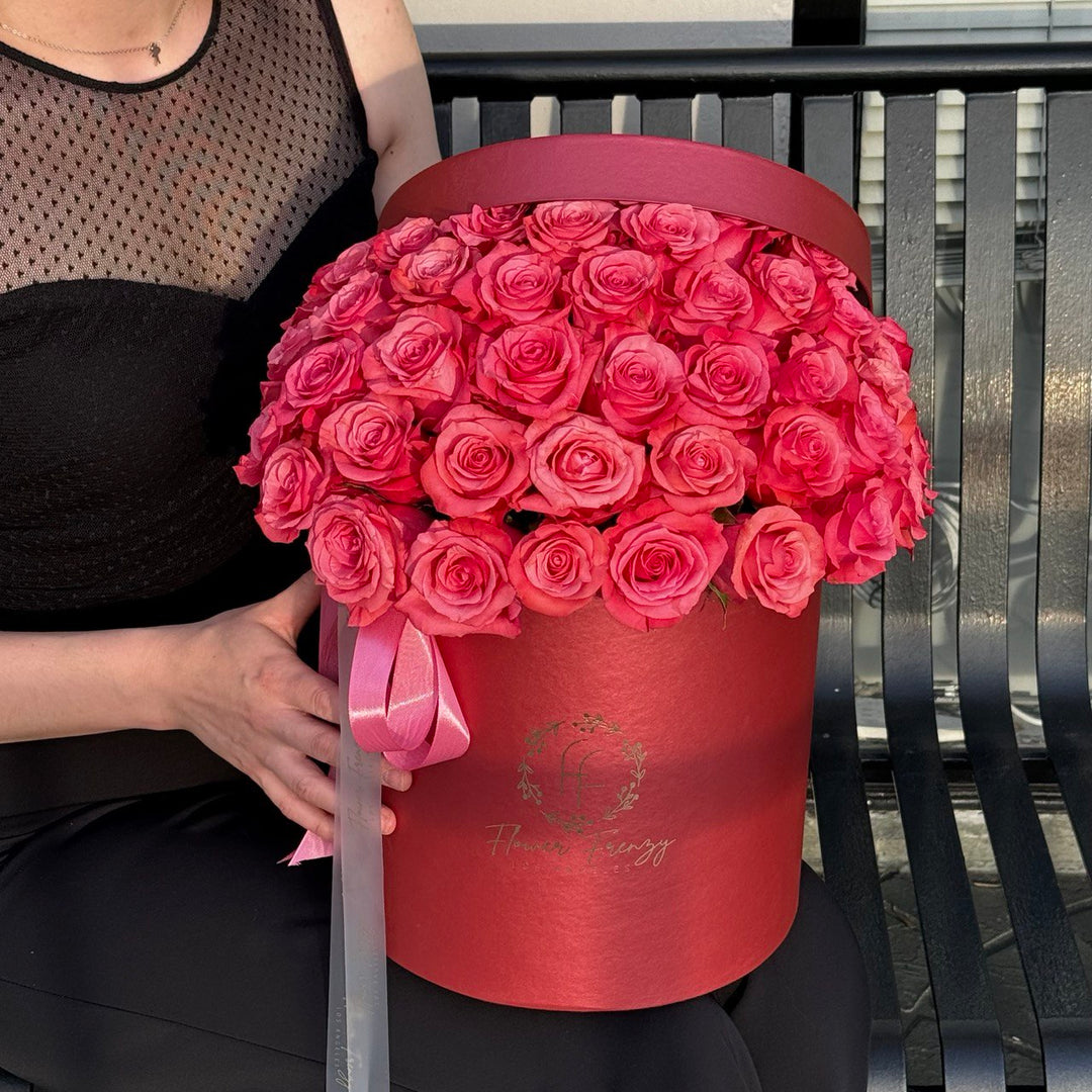 121. Crimson Elegance Rose Box