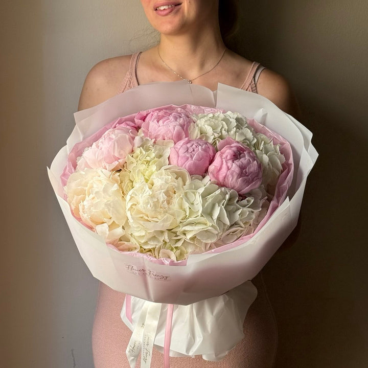754. Blush Peony & Hydrangea Bouquet