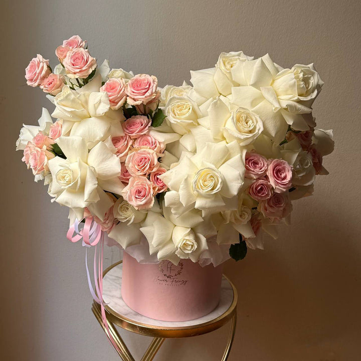 732. Ivory Roses with Pink Spray Roses